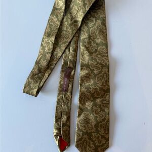 Etro Olive Green Paisley Tie